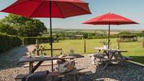You can sit back and enjoy a tipple with stunning views of the countryside