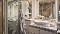 The gorgeous shower room is perfect for wake-me-up ablutions in the morning.