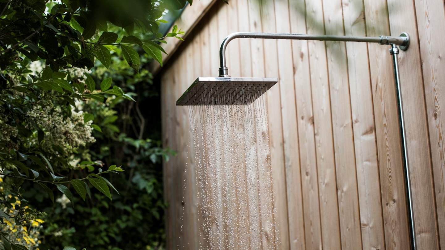 The outdoor shower at Sealight is just perfect for freshening up after sandy adventures on the beach.