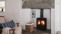Settle in for cosy evenings beside the flickering wood burner