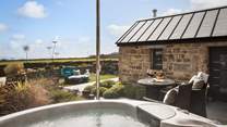 The bubbling hot tub awaits at Finger's Point...bliss!