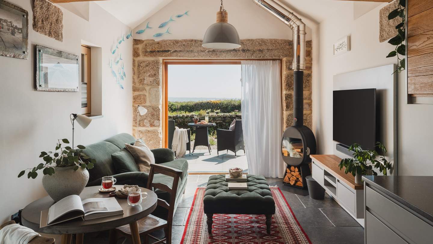 Inside, contemporary features blend beautifully with the original charm of this delightful, converted Cornish barn