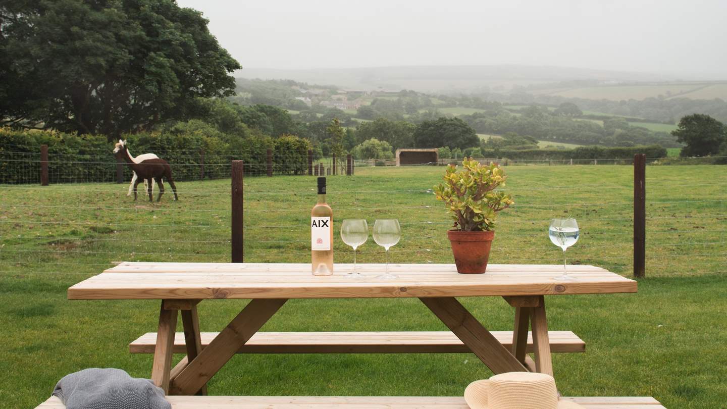 You can sit back and enjoy a tipple with stunning views of the countryside