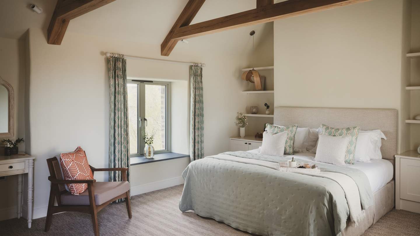 For moments of rest, you'll find two bedrooms on the first floor; a super king in the master and a zip-and-link super king in the second bedroom 