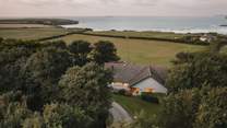 Uncover our gorgeous retreat for eight, with magical far-reaching sea views above Harlyn Bay