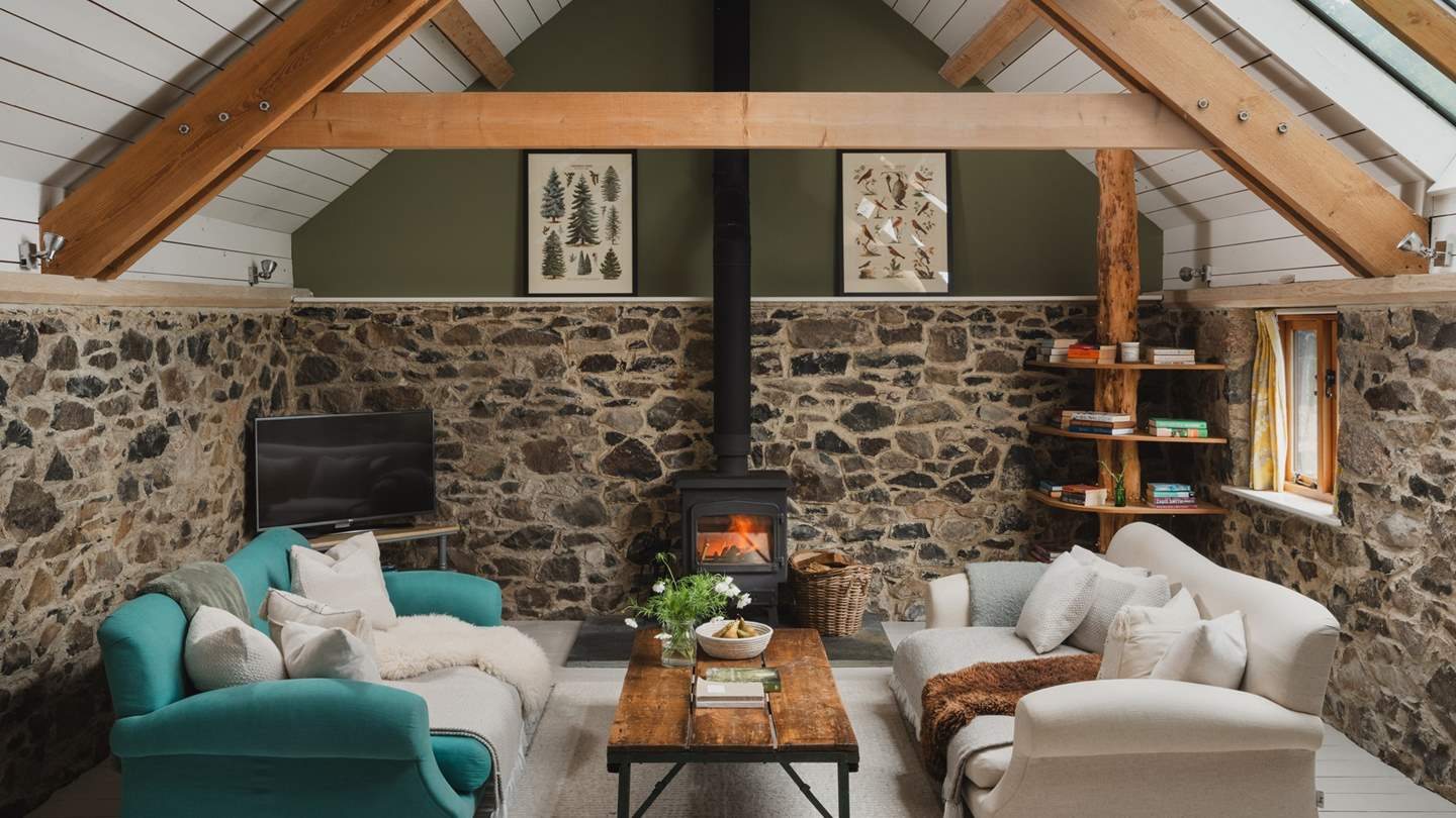 With an upside-down approach, meaning the living space is upstairs, the most is made of the vaulted ceilings