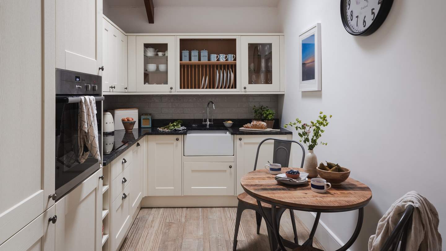 The kitchen, although bijou, comes complete with everything you need to rustle up your favourite 