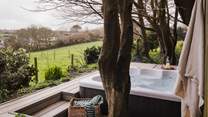 The gorgeous hot tub awaits - enjoy starry night skies