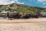 Trevaunance Cove in St Agnes is within walking distance and it's dog friendly all year around