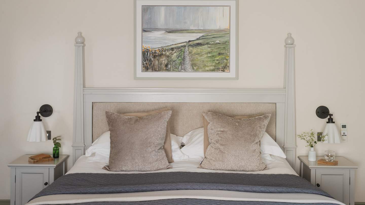 A super-king bed ensures a calming repose...