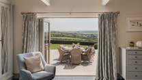 Additionally, the master bedroom has lovely bi-folding doors that open out onto the terrace and far-reaching views of the rolling countryside