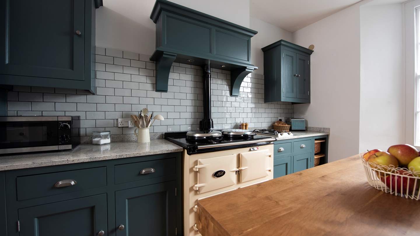 The warm, welcoming kitchen heated by the fabulous Aga.