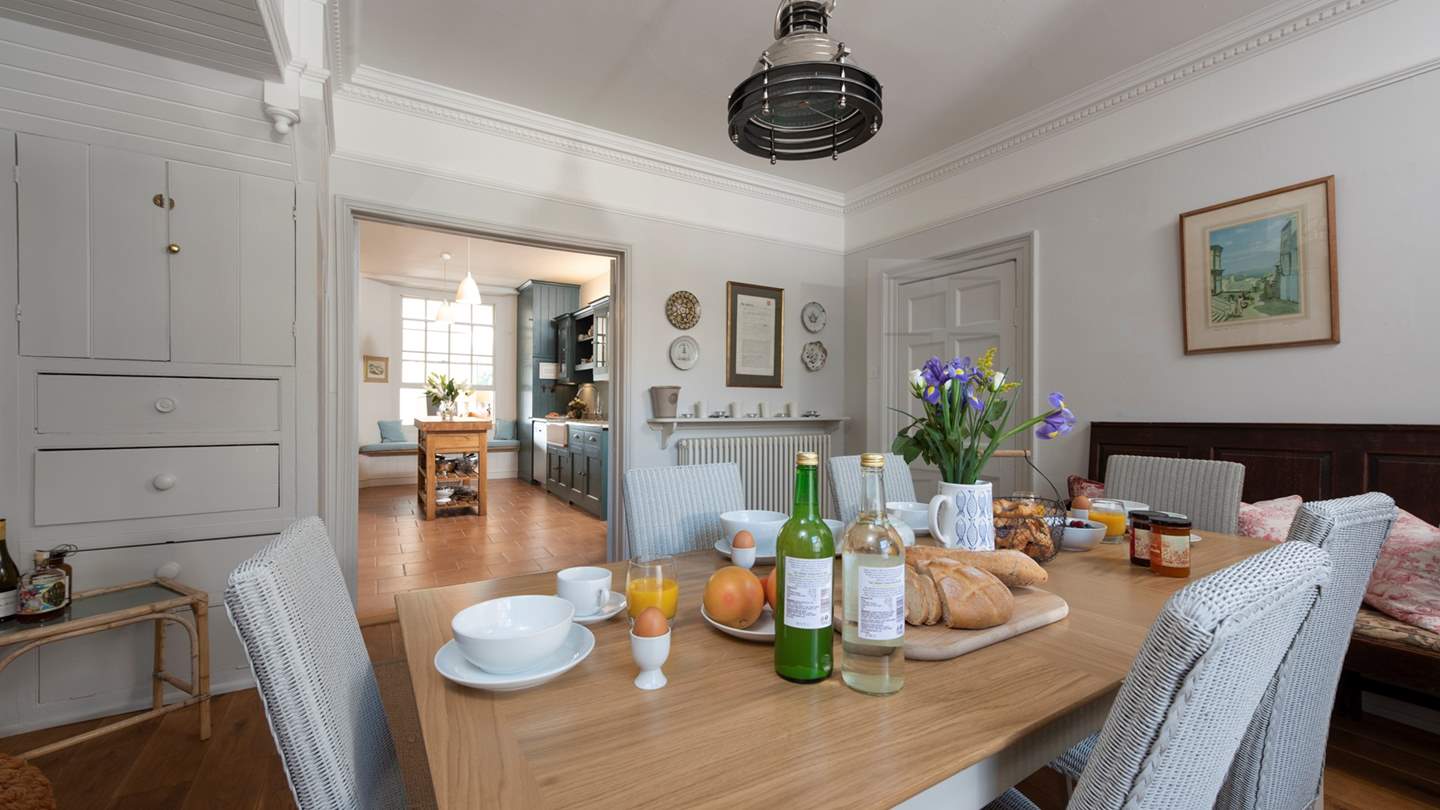 The spacious dining room is the perfect spot for dinner parties making the most of the wonderful local produce.