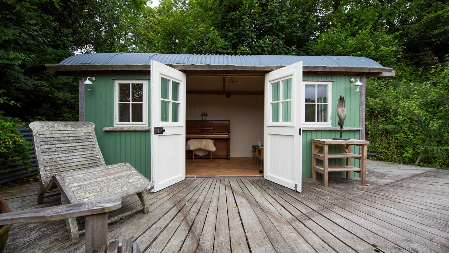 Outside in the grounds you'll find a bespoke shepherd's hut complete with electricity and Wi-Fi (another great place to hide away if you have to catch up on work!).