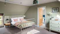 We just love the soothing shades of this bedroom