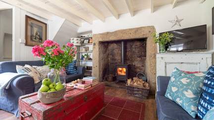 Previously the farm dairy, the cosy sitting room is the perfect spot for curling up with each other in front of the blazing wood burner - bliss!