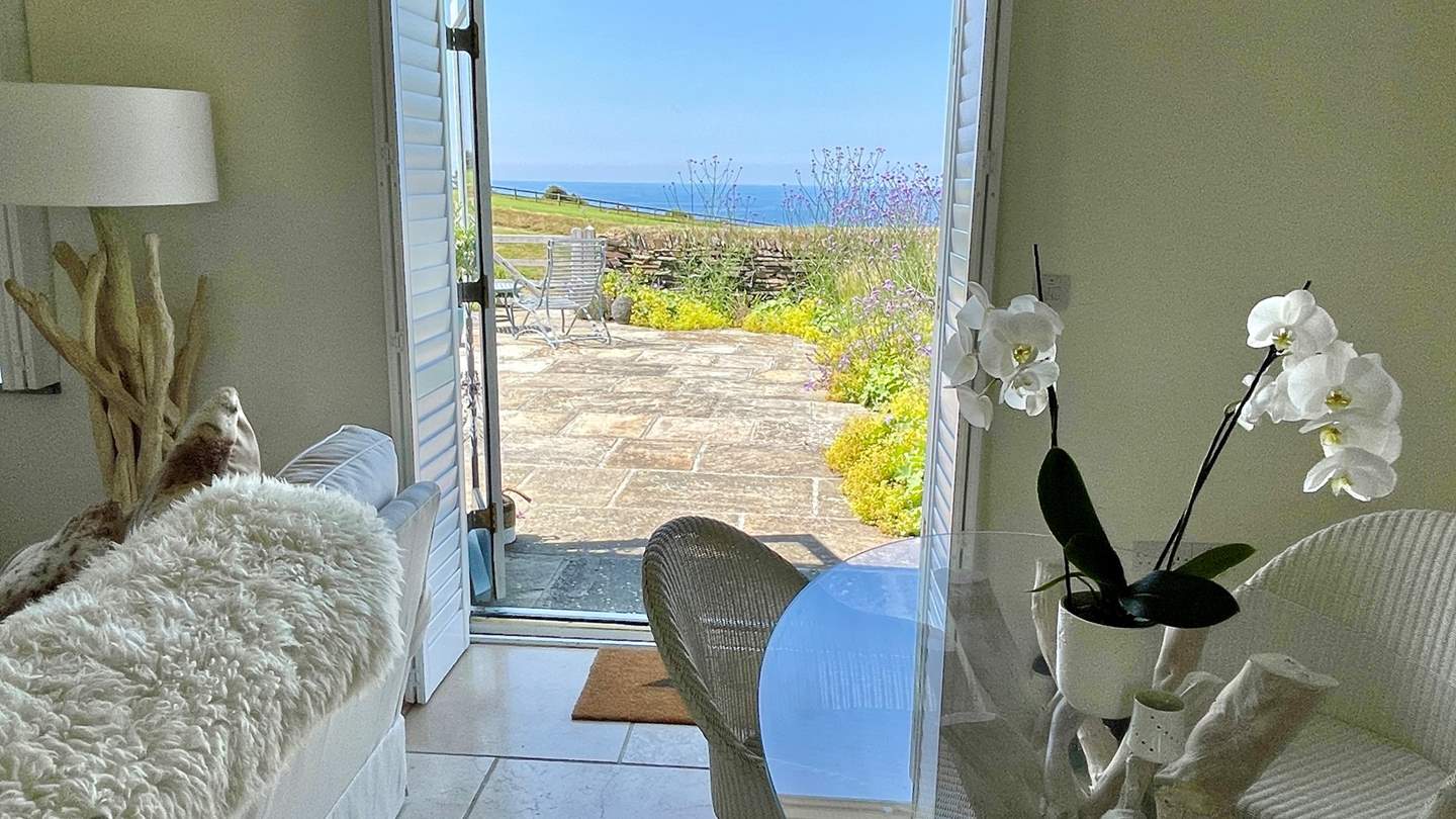 Let the balmy summer breeze drift in through the patio doors 