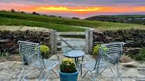 Admire setting sunsets on the patio 