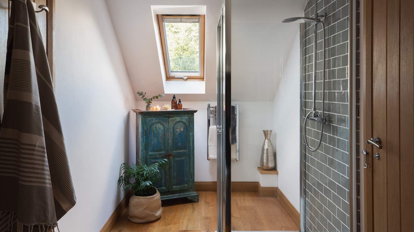  The vaulted ceiling adds height and space to the room and Velux windows make it an airy, light retreat to escape to at the end of the day