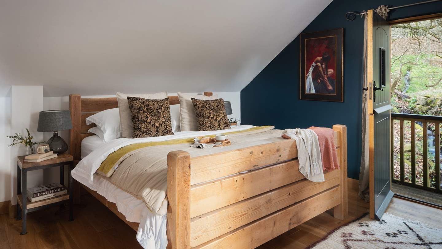 The simple, country-style bedroom is made for luxurious lie-ins where morning alarms are firmly switched off