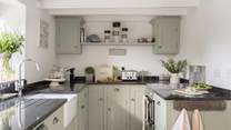 The stunning country kitchen is ideal for rustling up feasts.