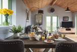 The darling dining table...spot the Cornishware!