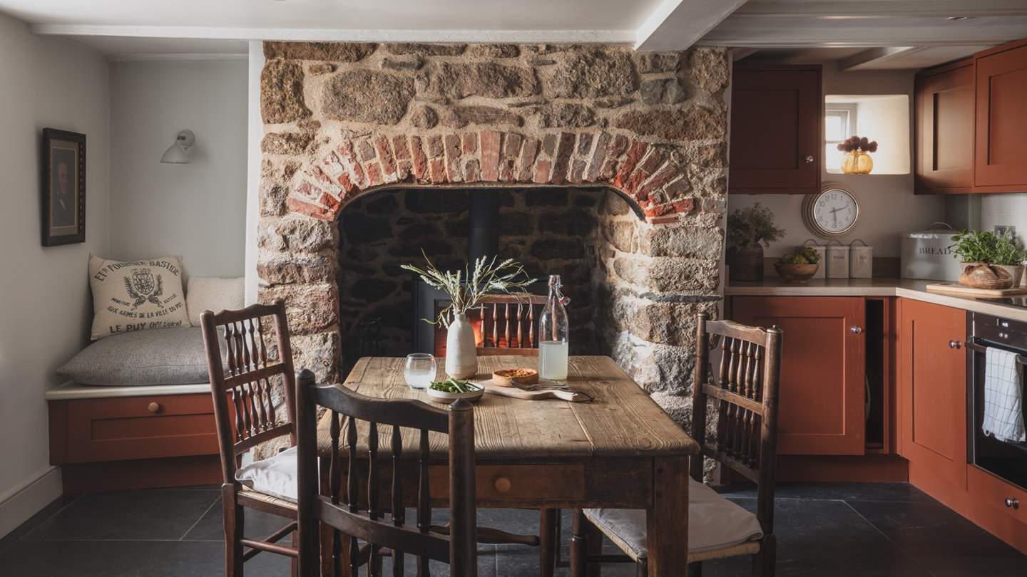 Prepare crowd-pleasing dishes in the luxe-rustic kitchen...