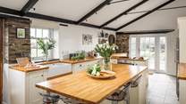 The beautiful country kitchen is just a joy to cook in