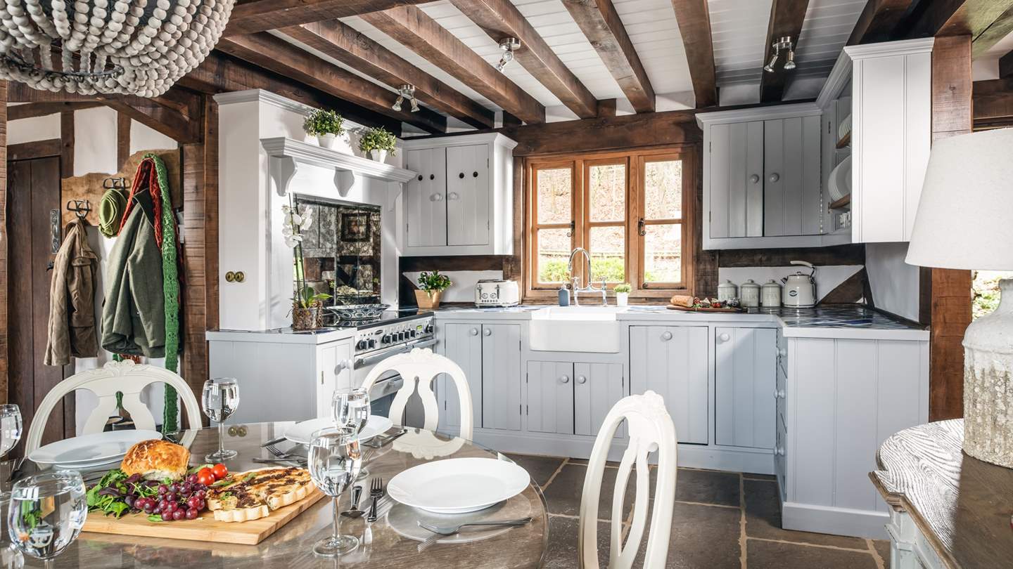 The lovely country kitchen has everything you need to rustle up feasts.