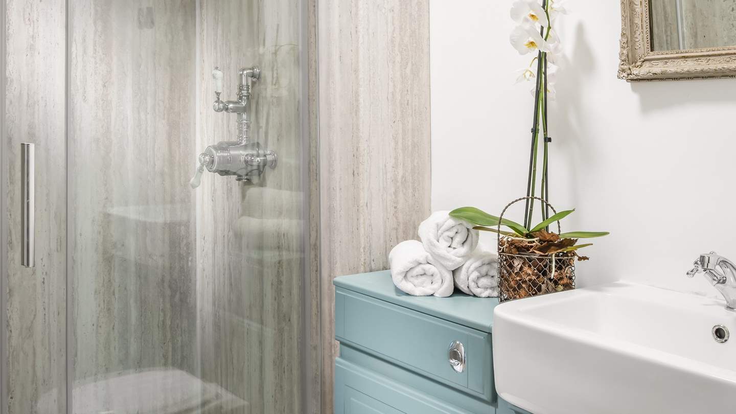 The en suite in the Fishing Lodge is just perfect for wake-me-up showers.