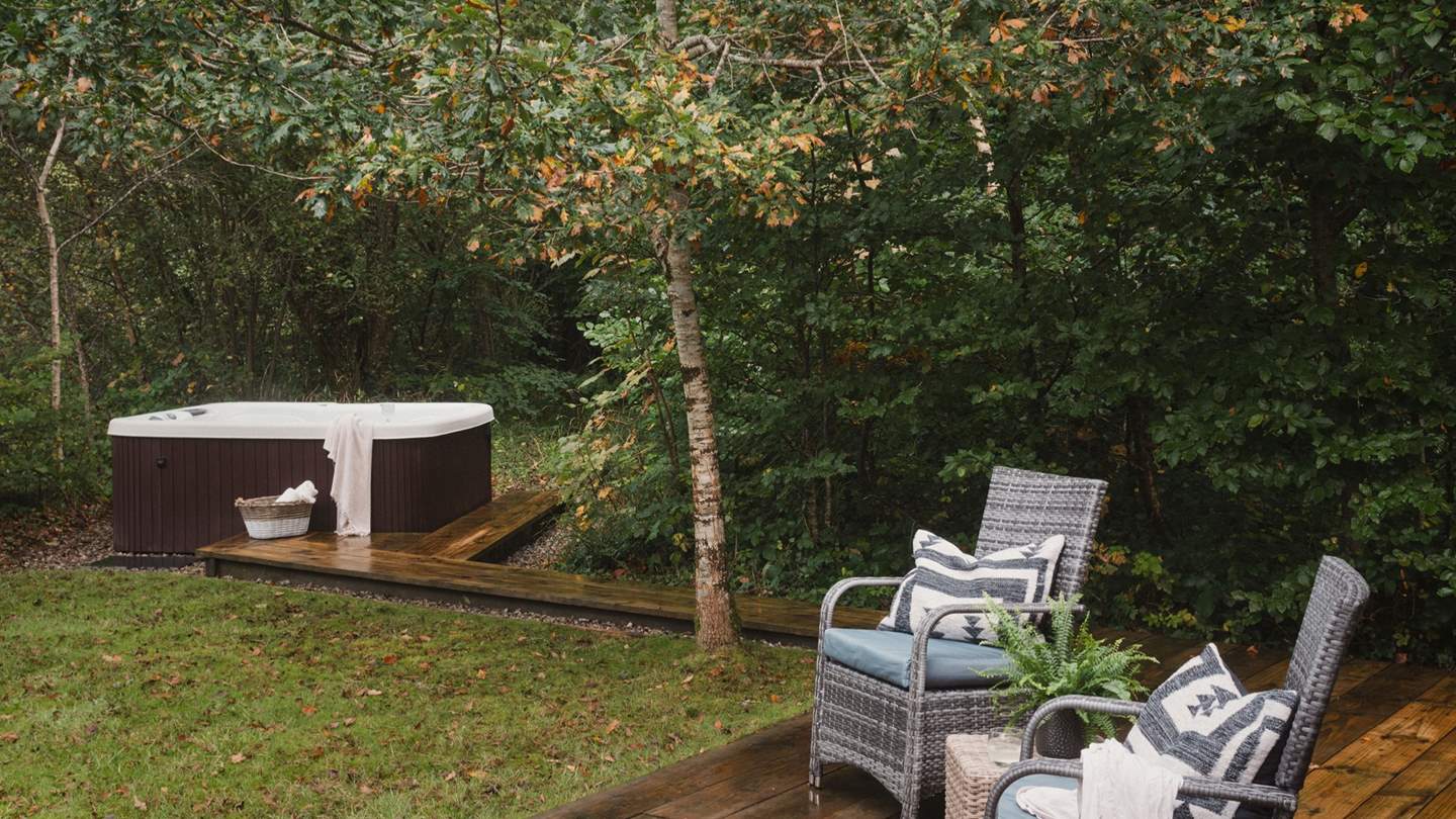 The hot tub offers the perfect setting for stargazing on clear nights - or whiling away an hour or two with a glass in hand...