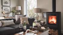 Seek moments of calm beside the heart-warming wood burner 