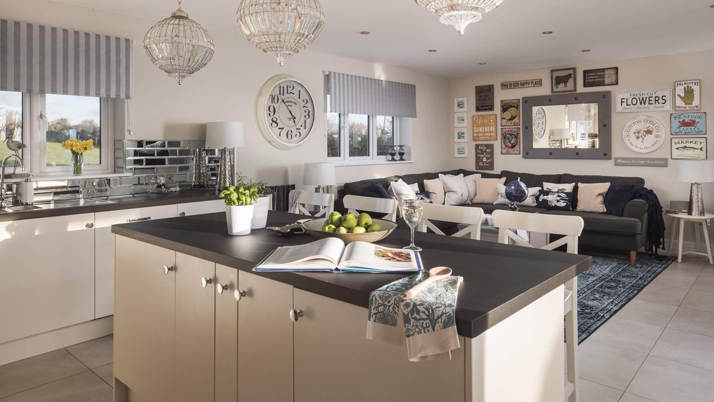 The breakfast bar seats four and is perfect for meals on the go