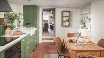 The stunning country kitchen is a delight to cook in, complete with everything you could possibly need