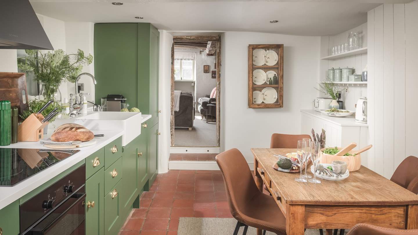 The stunning country kitchen is a delight to cook in, complete with everything you could possibly need