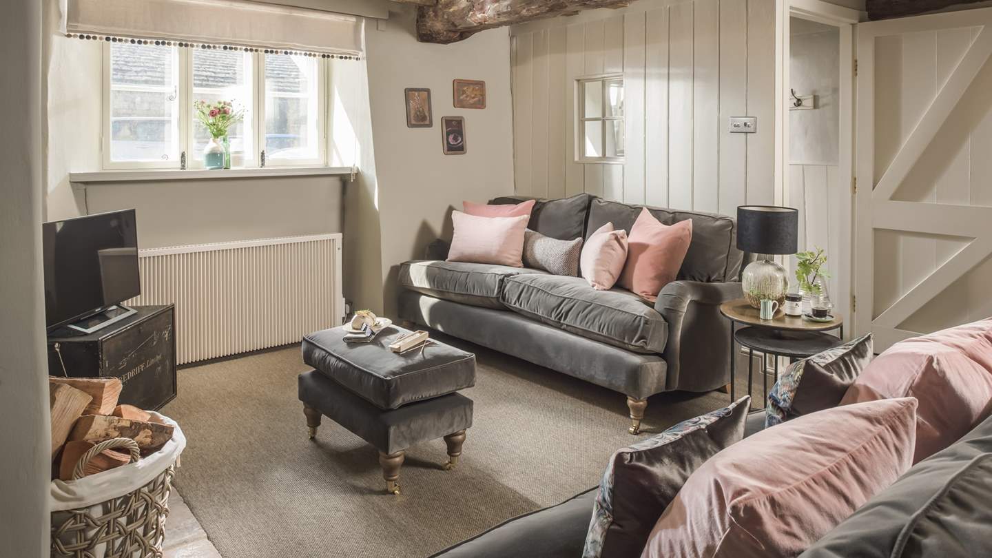 Sumptuous grey velvet sofas ensure you'll be oh-so-comfy after a day out exploring
