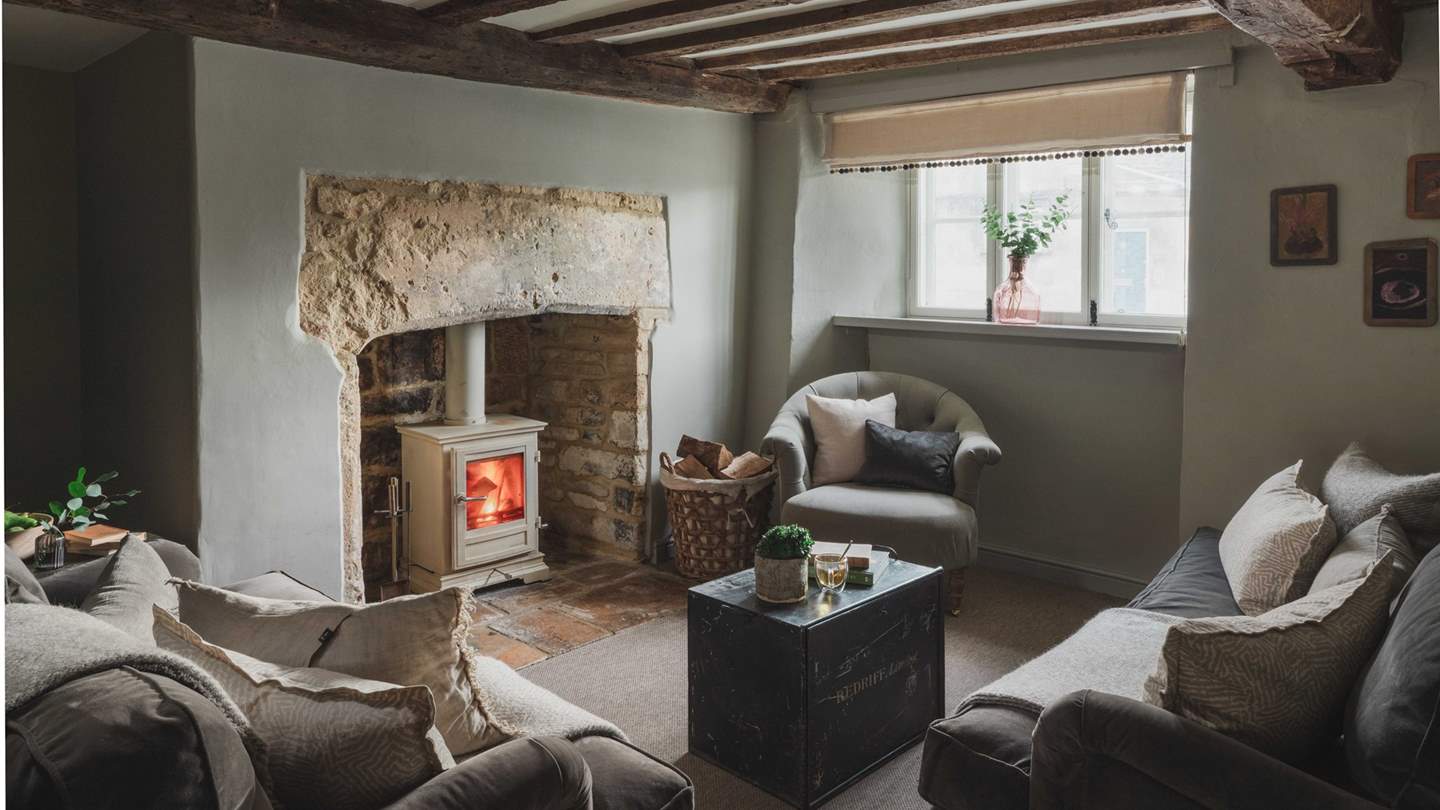 The gorgeous cream wood burner awaits, promising to make the coldest winter's night a cosy delight