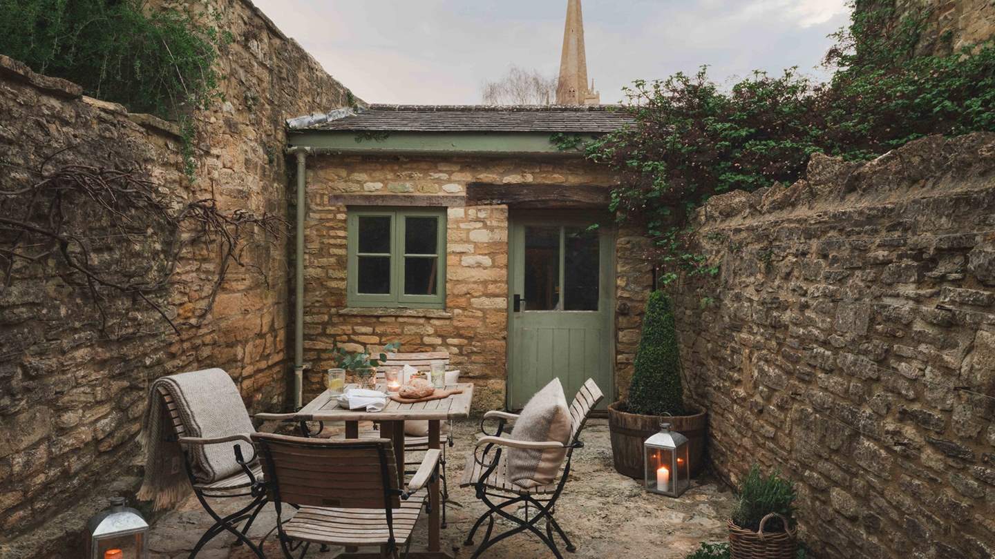 Step outside to uncover a charming courtyard