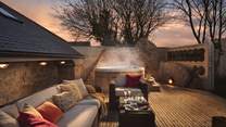 Nothing beats a soak in the hot tub as twilight descends