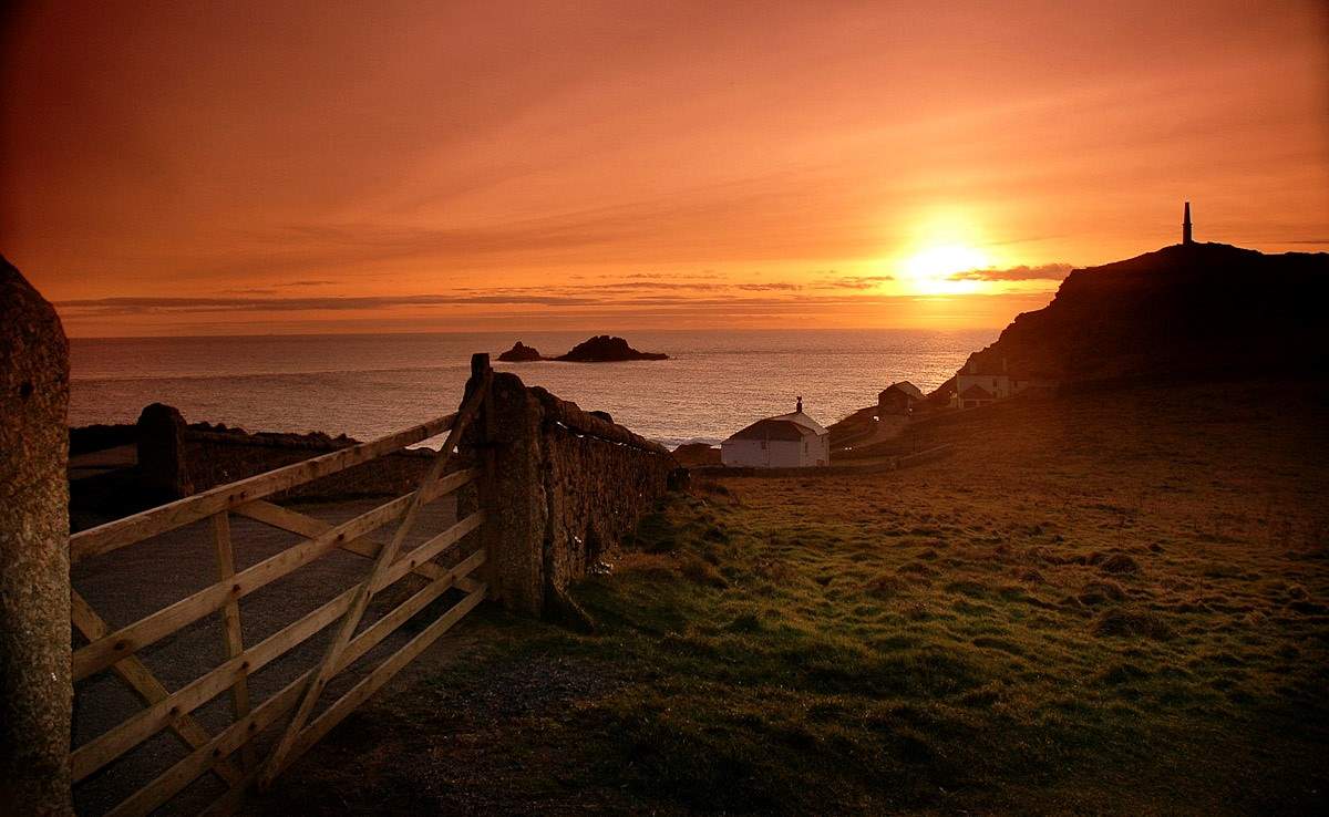 Cape Cornwall, not far from Sanctuary, is the perfect spot for sunset watching...
