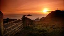 Cape Cornwall, not far from Sanctuary, is the perfect spot for sunset watching...