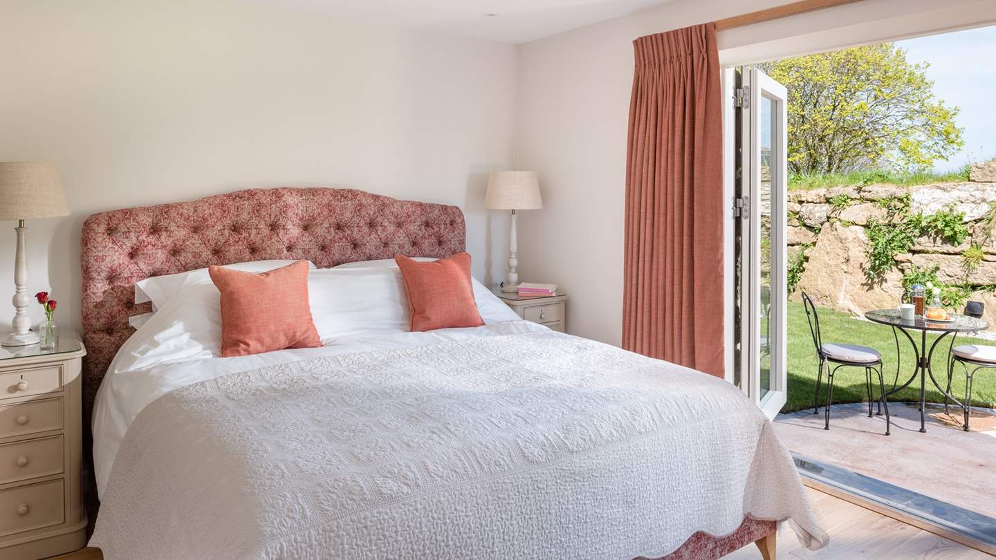 The master bedroom has a wonderful private terrace