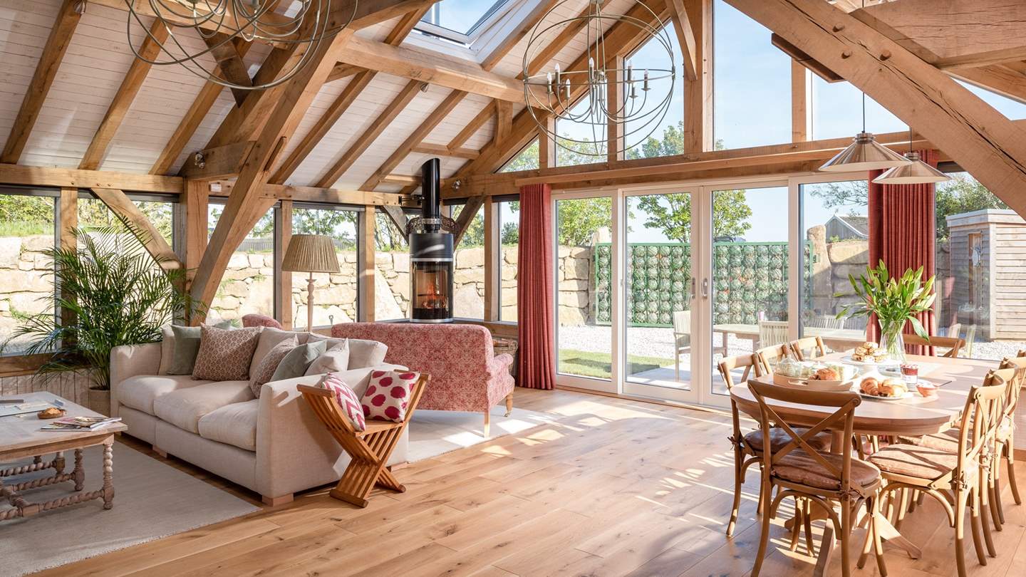  The large dining table which easily seats eight - how gorgeous are the bespoke-made beams?