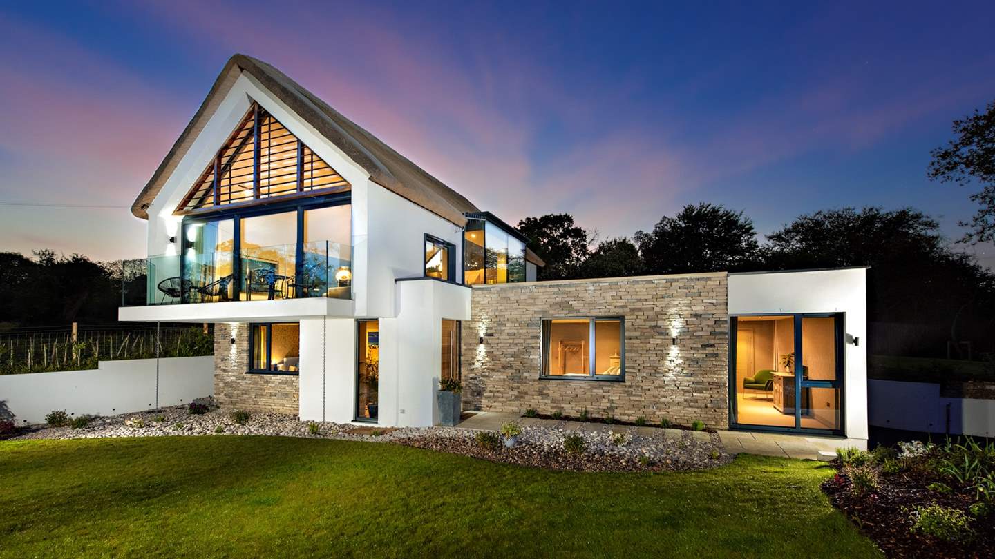 Enjoying a splendid sunset at Bellevue, our luxury cottage in Dorset