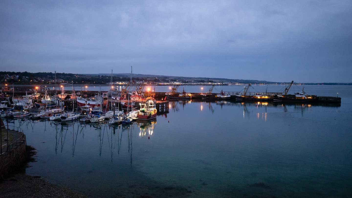 As twilight descends, watch the twinkling lights along the coasts come alive
