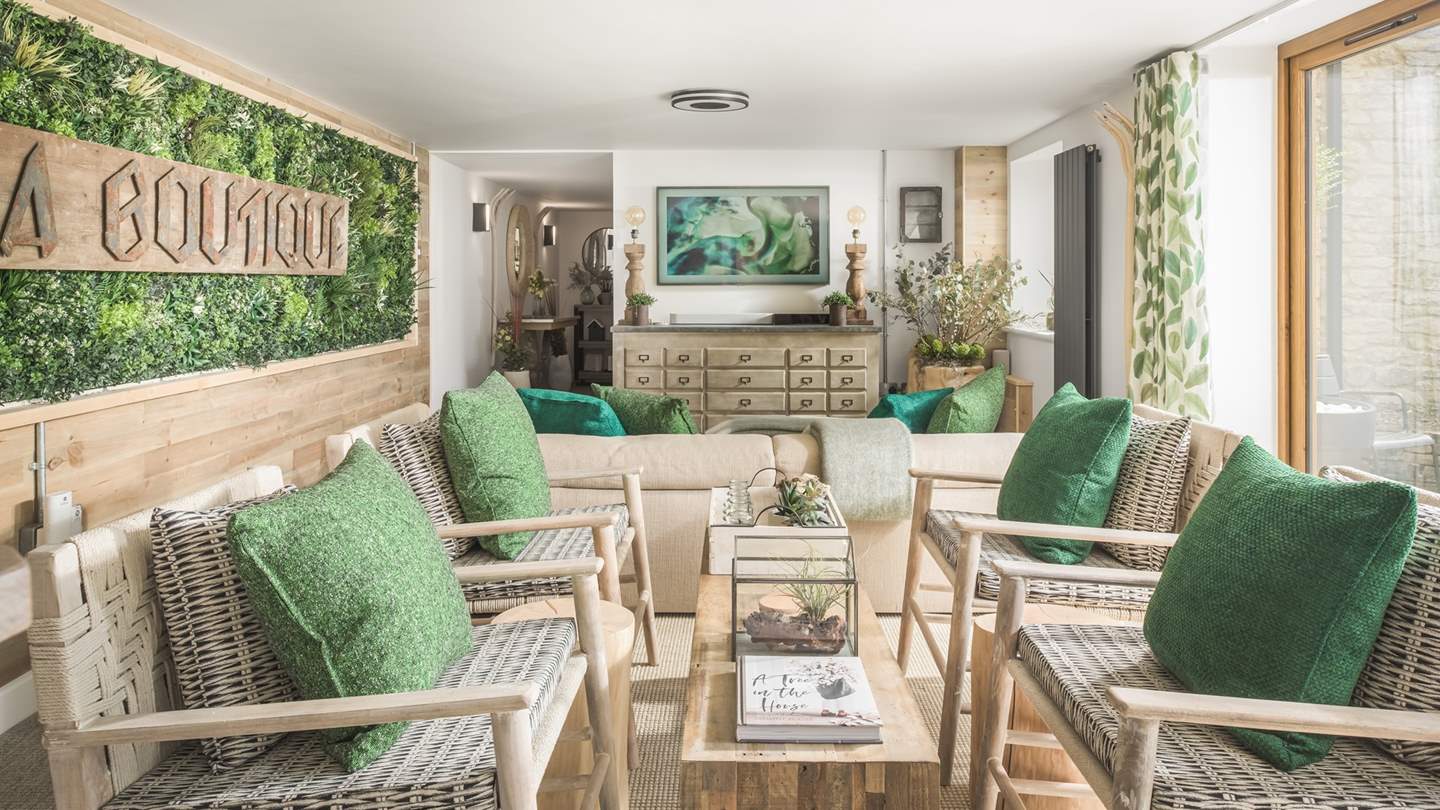 The garden room is just perfect for informal gatherings, or a peaceful moment with a book