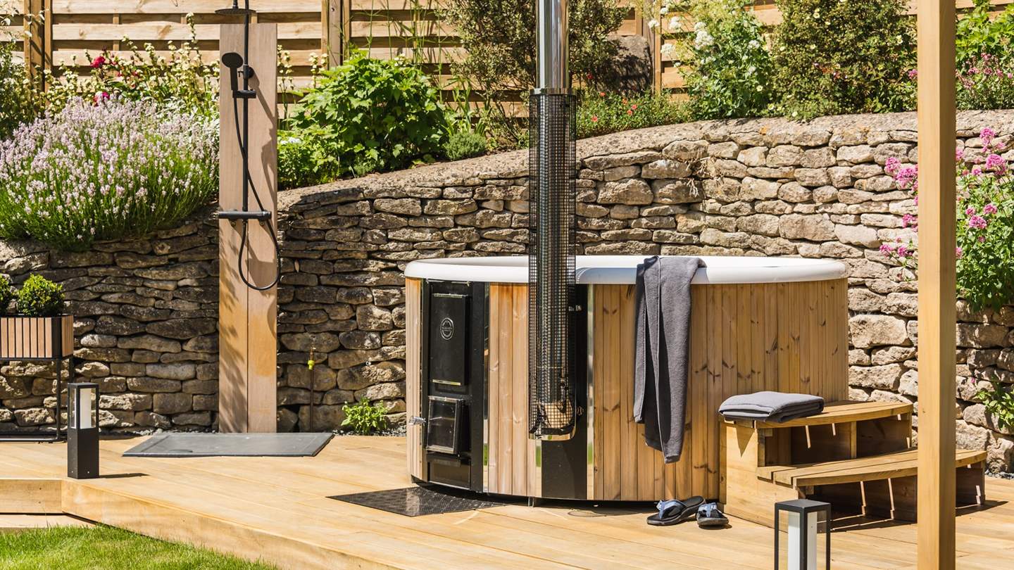 We just love the Swedish style hot tub