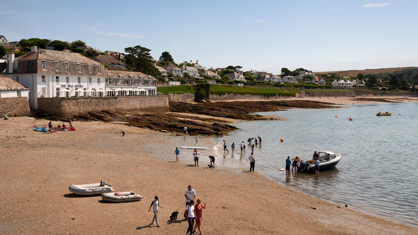 The lovely beach is just moments away