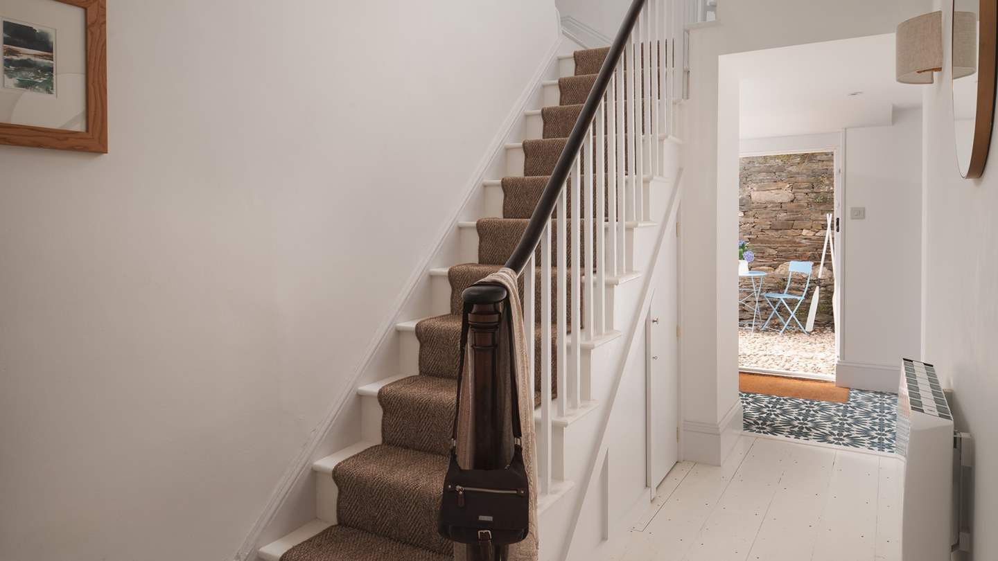 Stairs leading up to the main living area