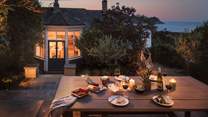 Enjoy evening meals in the garden, as dusk descends